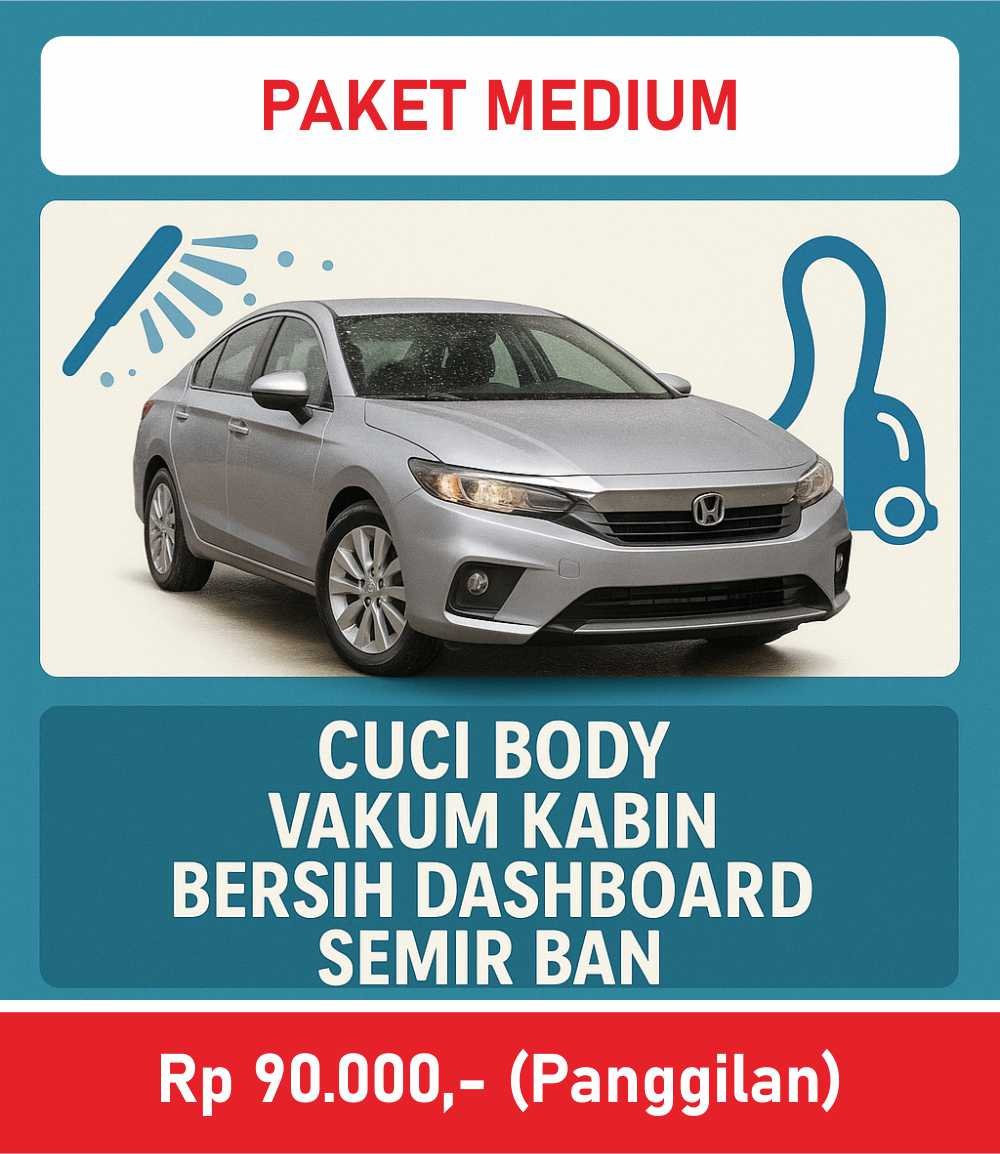 Harga Paket Cuci Mobil Panggilan – Paket Medium